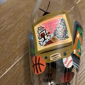 Pilsner Beer Glass “After the Game Just One More” Multicolored 9 1/8” Tall